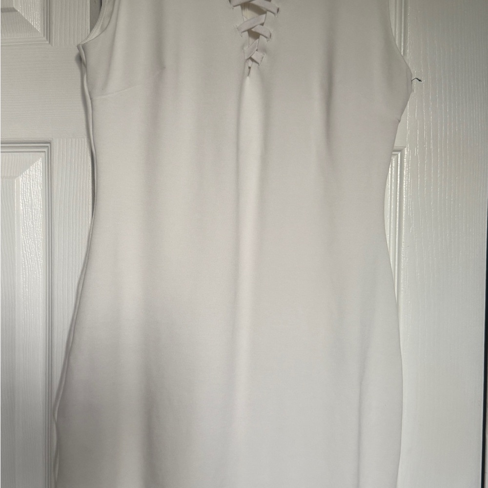 Bailey 44 Ivory Lace-Up Mini Dress